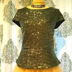 Gianni Bini Girl Chandelier Masquerade Peplum Top